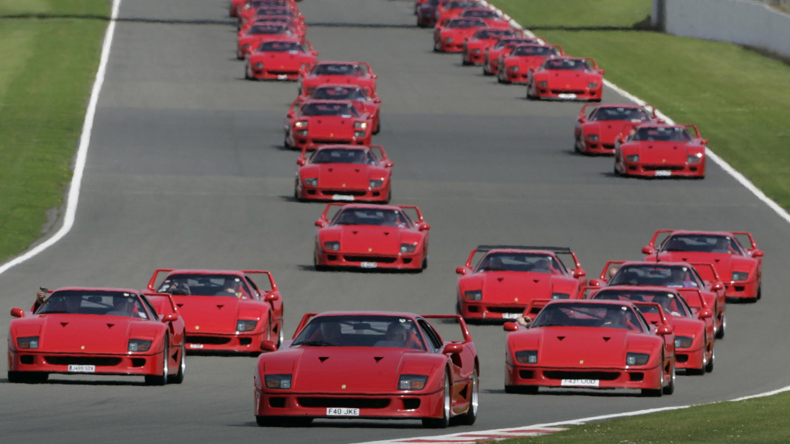 Record gathering of 60 Ferrari F40s attend 2012 Silverstone Classic
