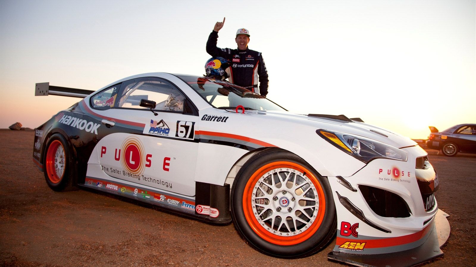 Rhys Millen and his Hyundai Genesis Coupe at the 2012 Pikes Peak Hill Climb