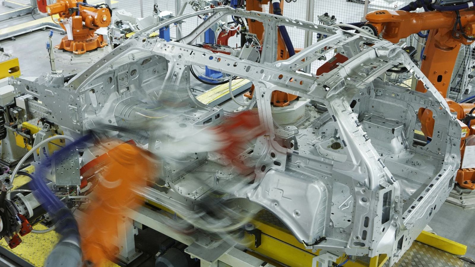 A new Range Rover under construction at Jaguar Land Rover's Solihull plant