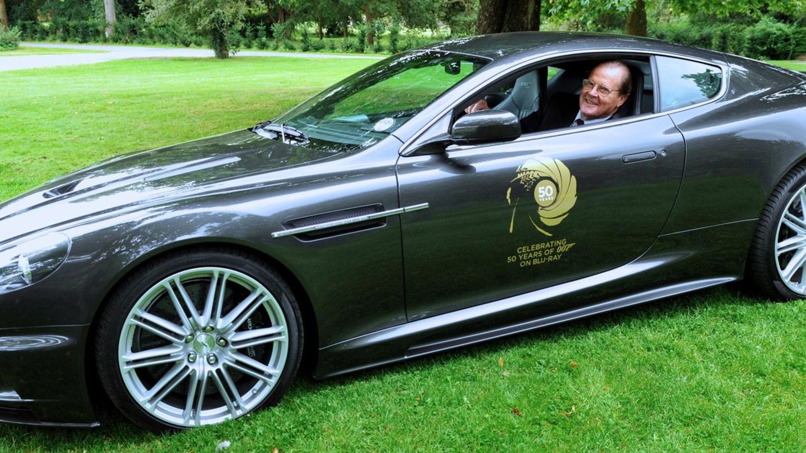 Roger Moore in the Aston Martin DBS