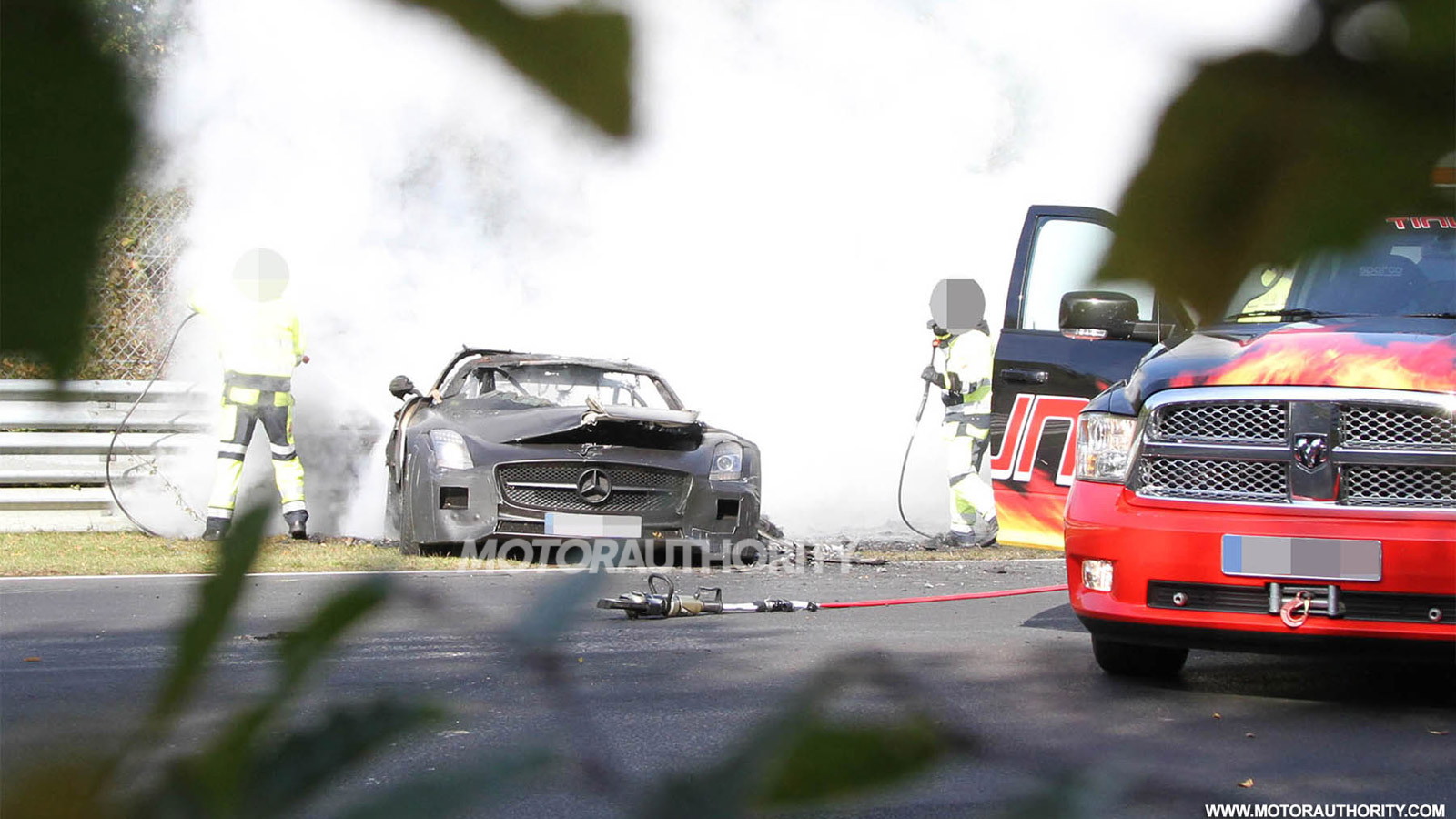 2014 Mercedes-Benz SLS AMG Black Series prototype crashes on the Nürburgring
