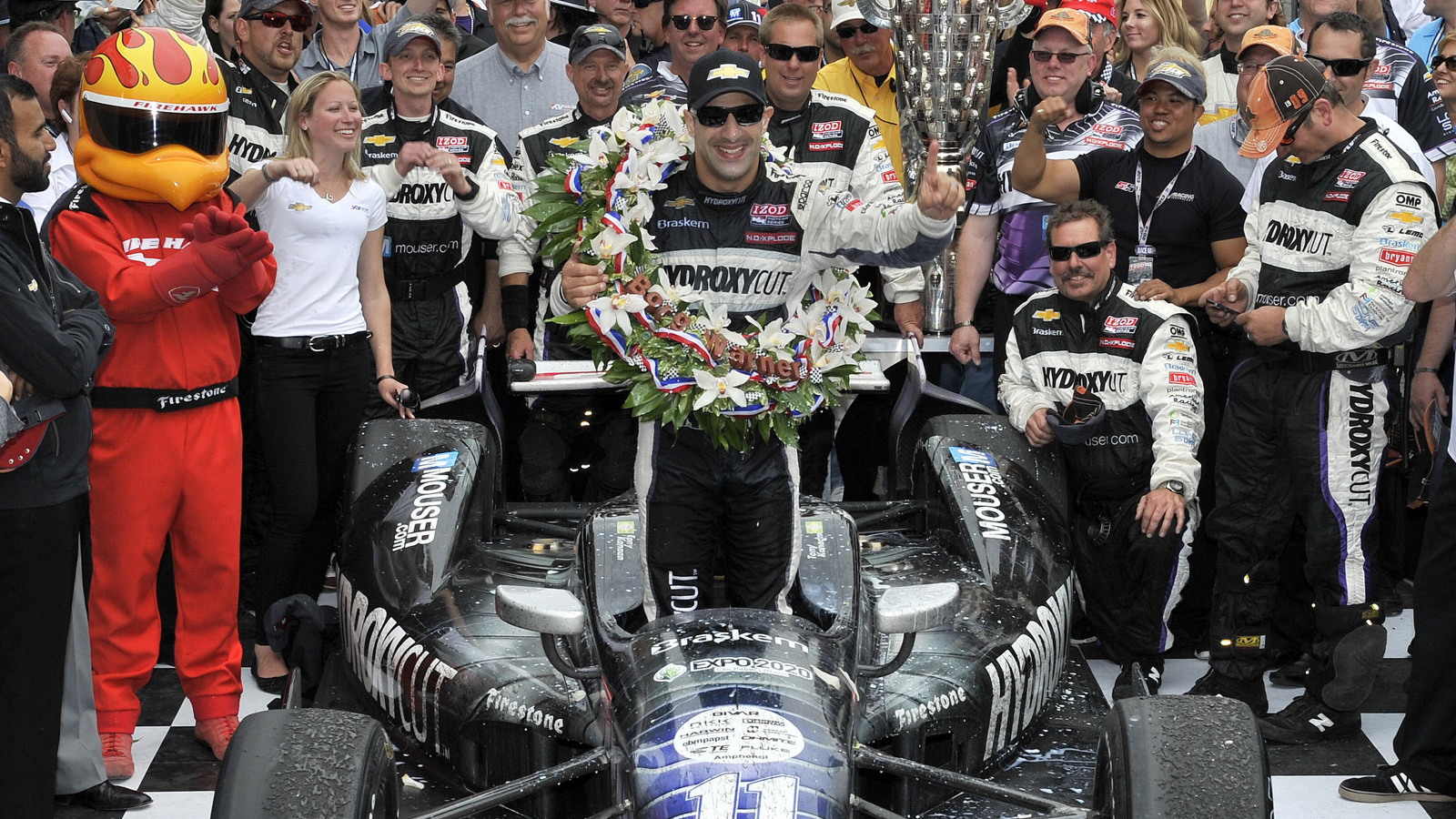 Tony Kanaan after winning the 2013 Indianapolis 500