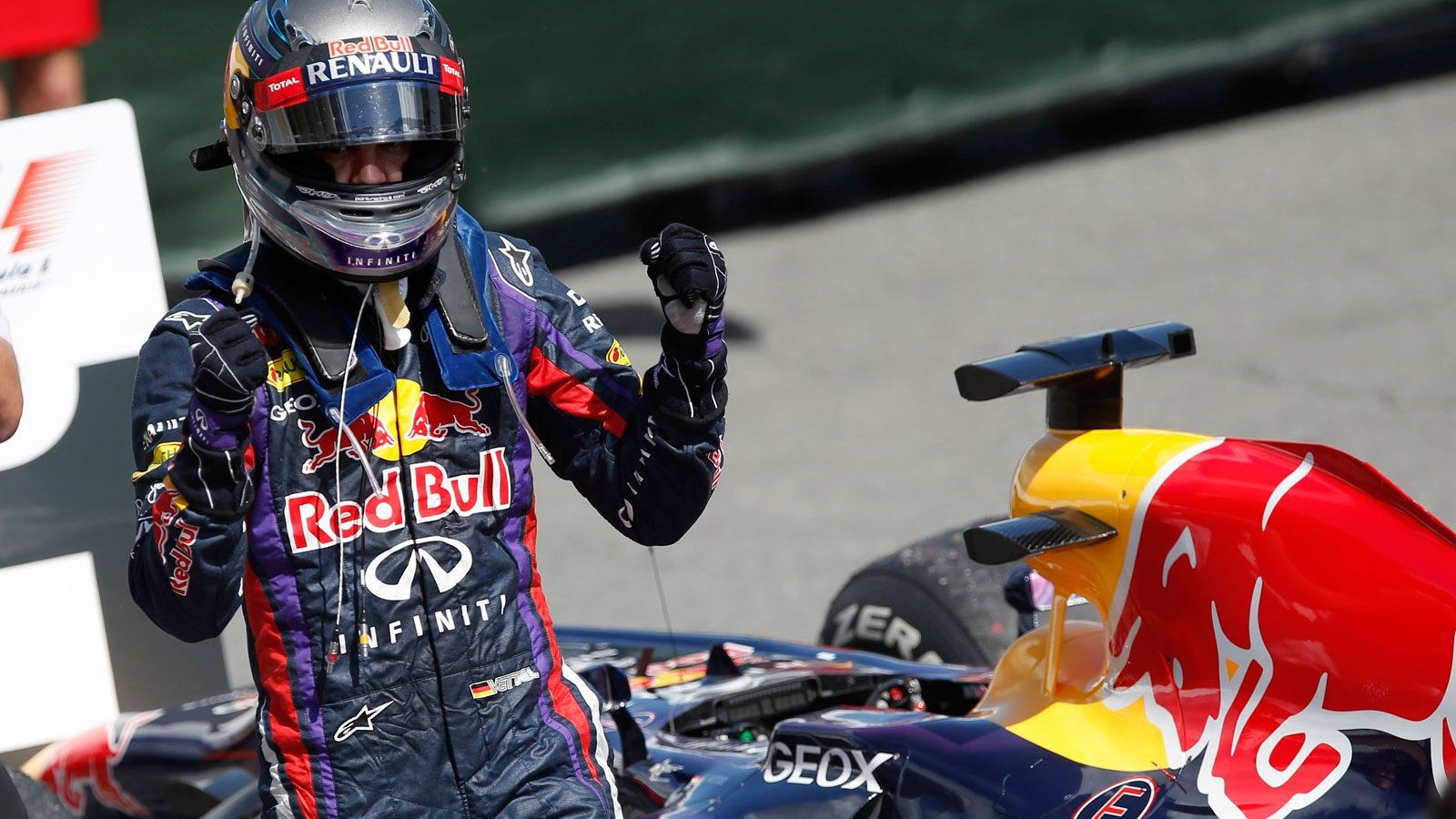 Sebastian Vettel after winning the 2013 Formula One Canadian Grand Prix