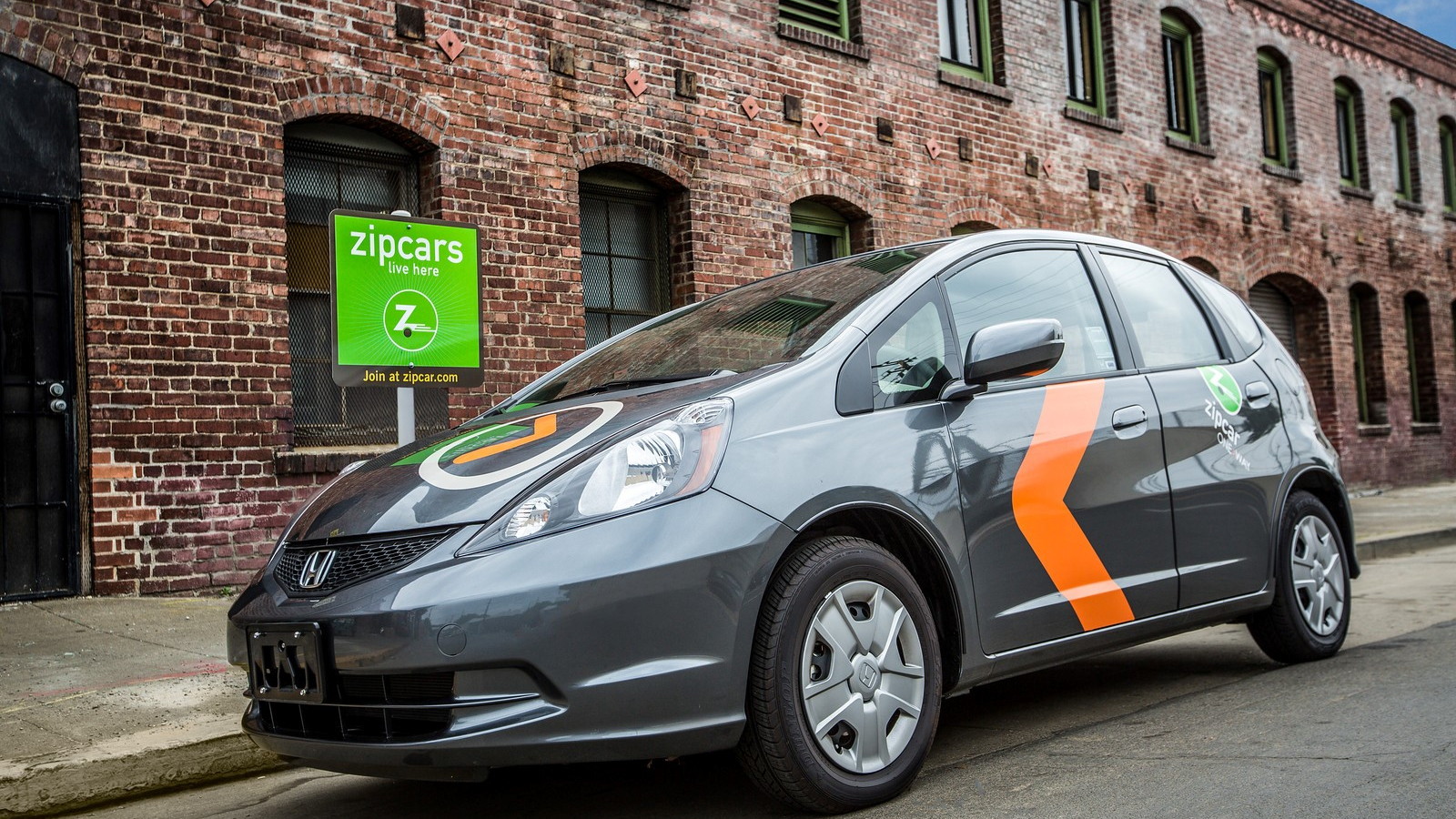 Honda Fit used in ZipCar's ONE>WAY car-sharing service