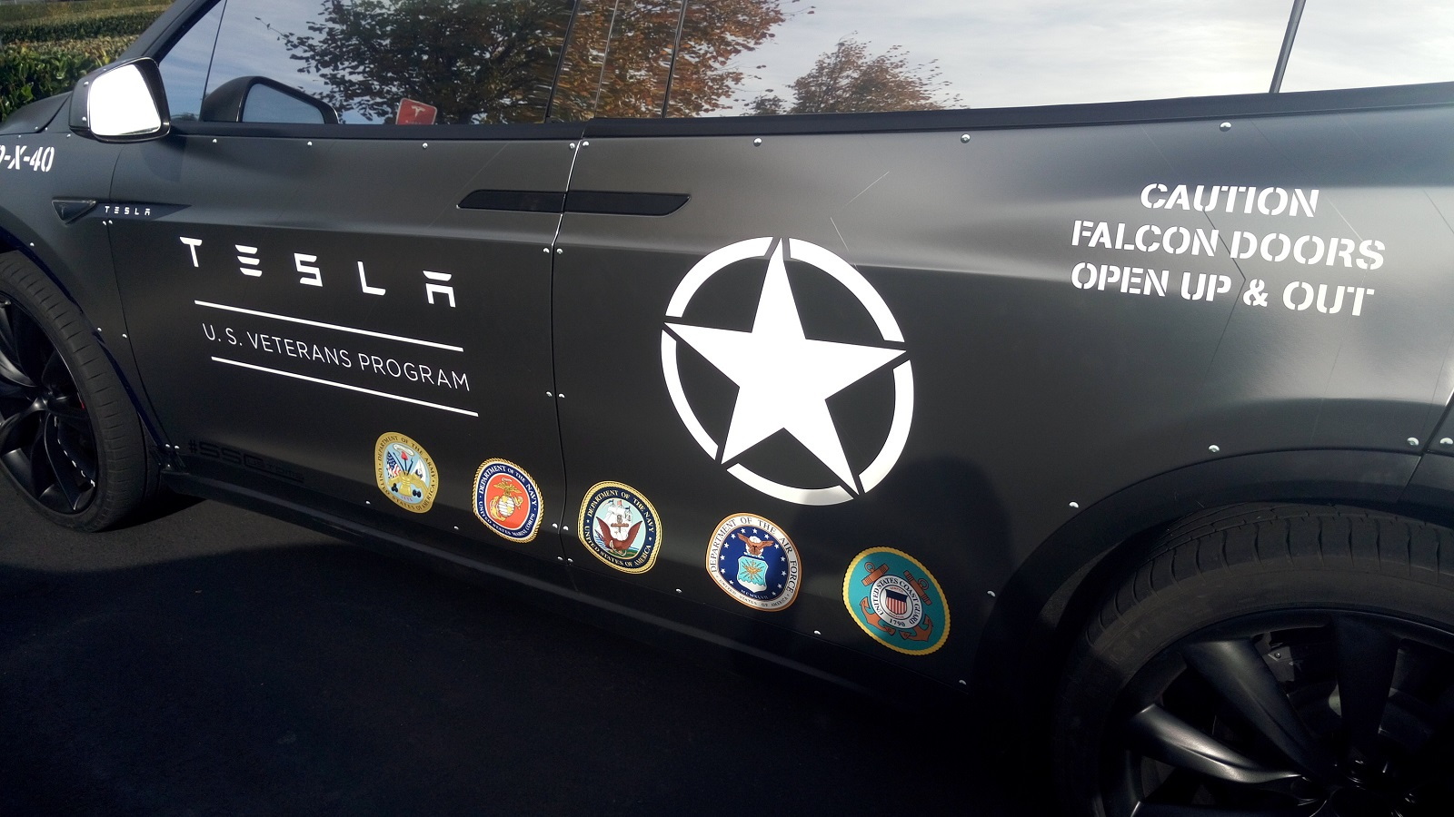 Tesla Model X veterans recruitment vehicle  [photo: George Parrott]