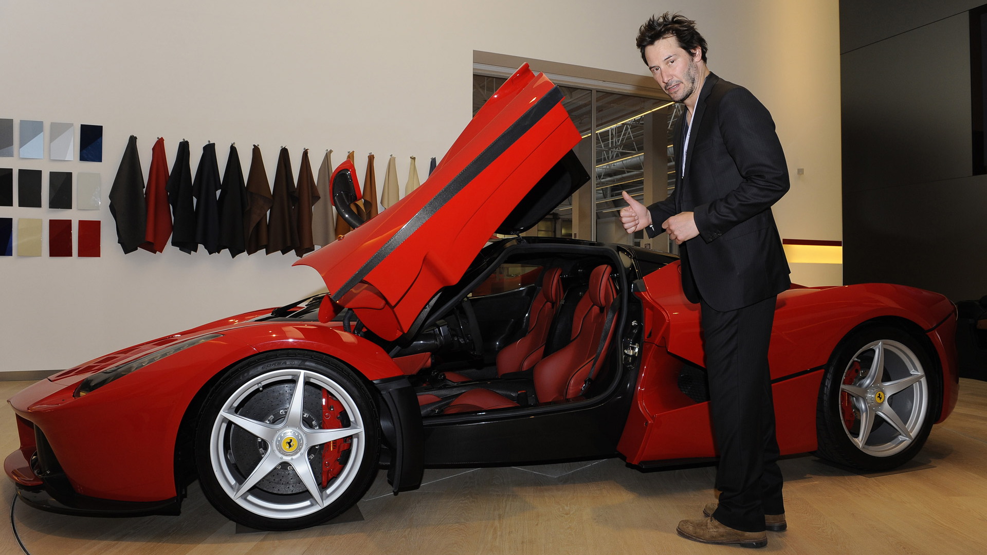 Keanu Reeves at Ferrari headquarters in Maranello, Italy - June 2015