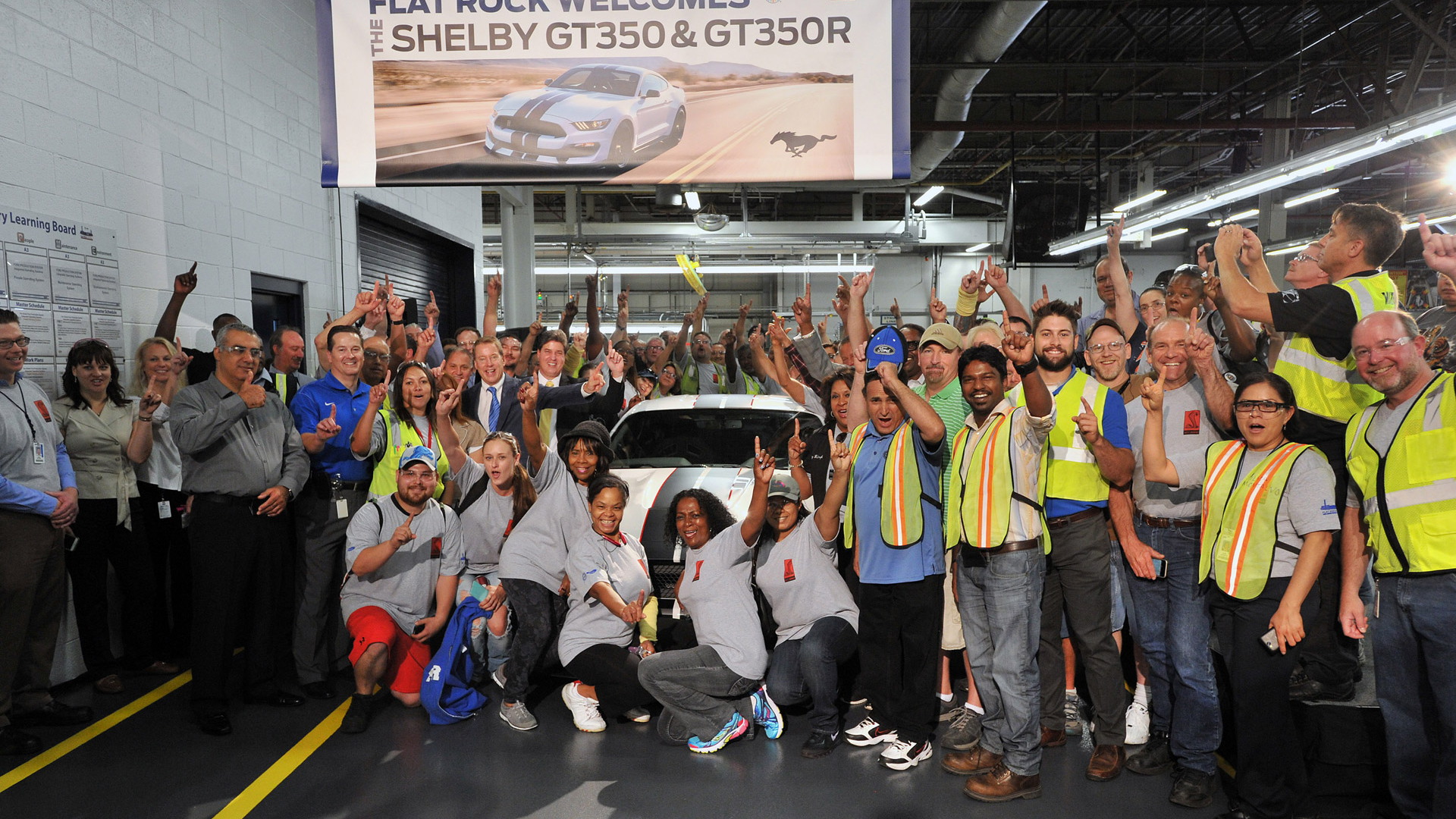 First Ford Mustang Shelby GT350R rolls off the line at Flat Rock Assembly Plant in Michigan