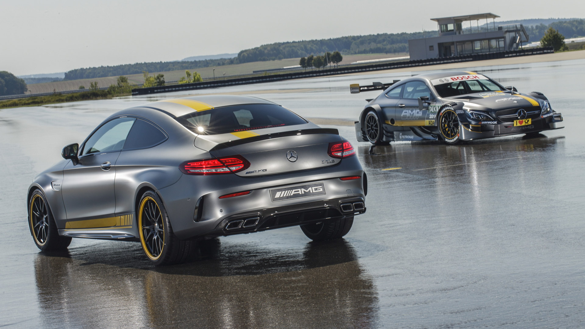 2017 Mercedes-AMG C63 Coupe Edition 1 and 2016 C63 DTM race car