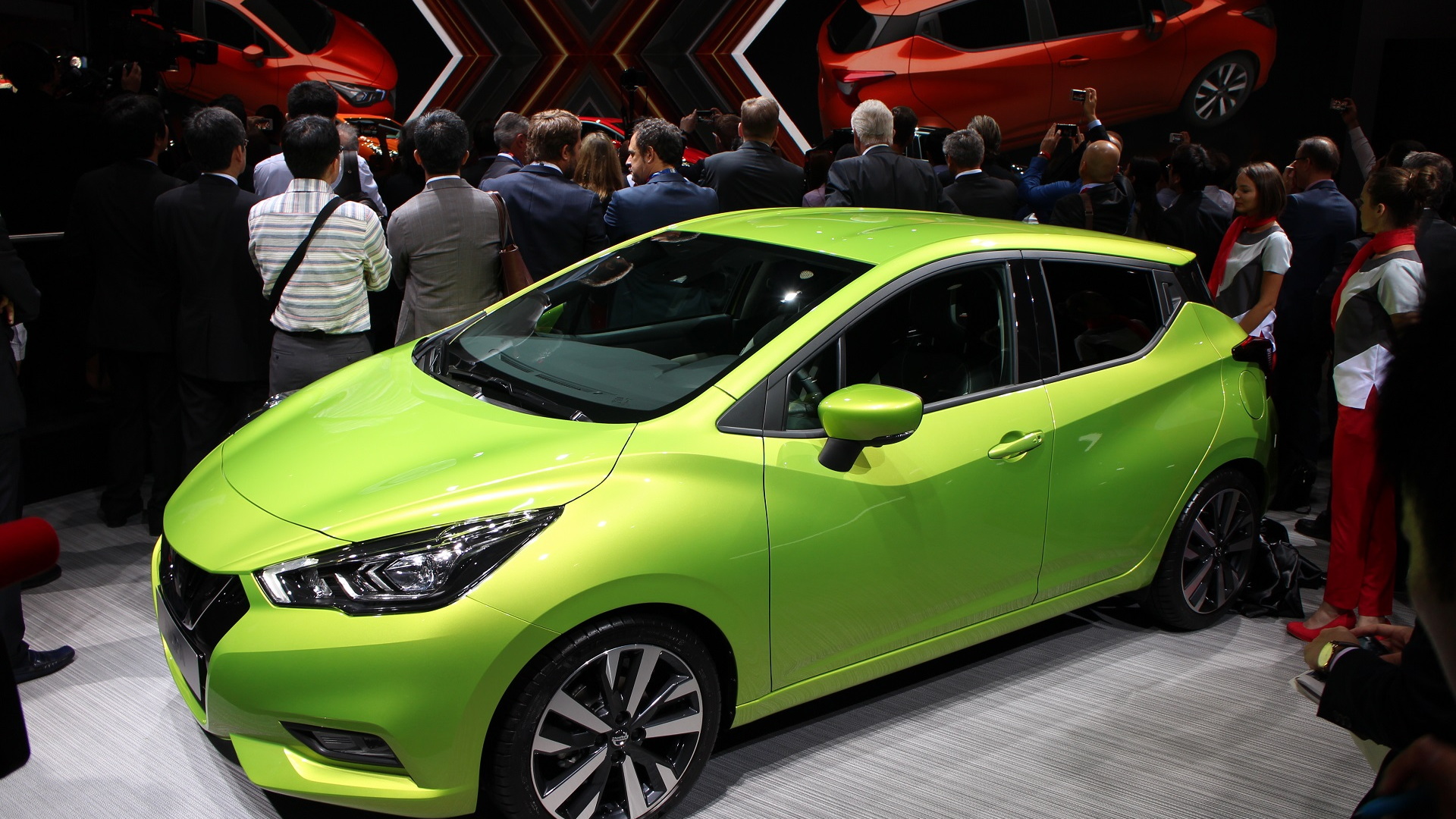 New fifth-generation Nissan Micra at launch, 2016 Paris Motor Show