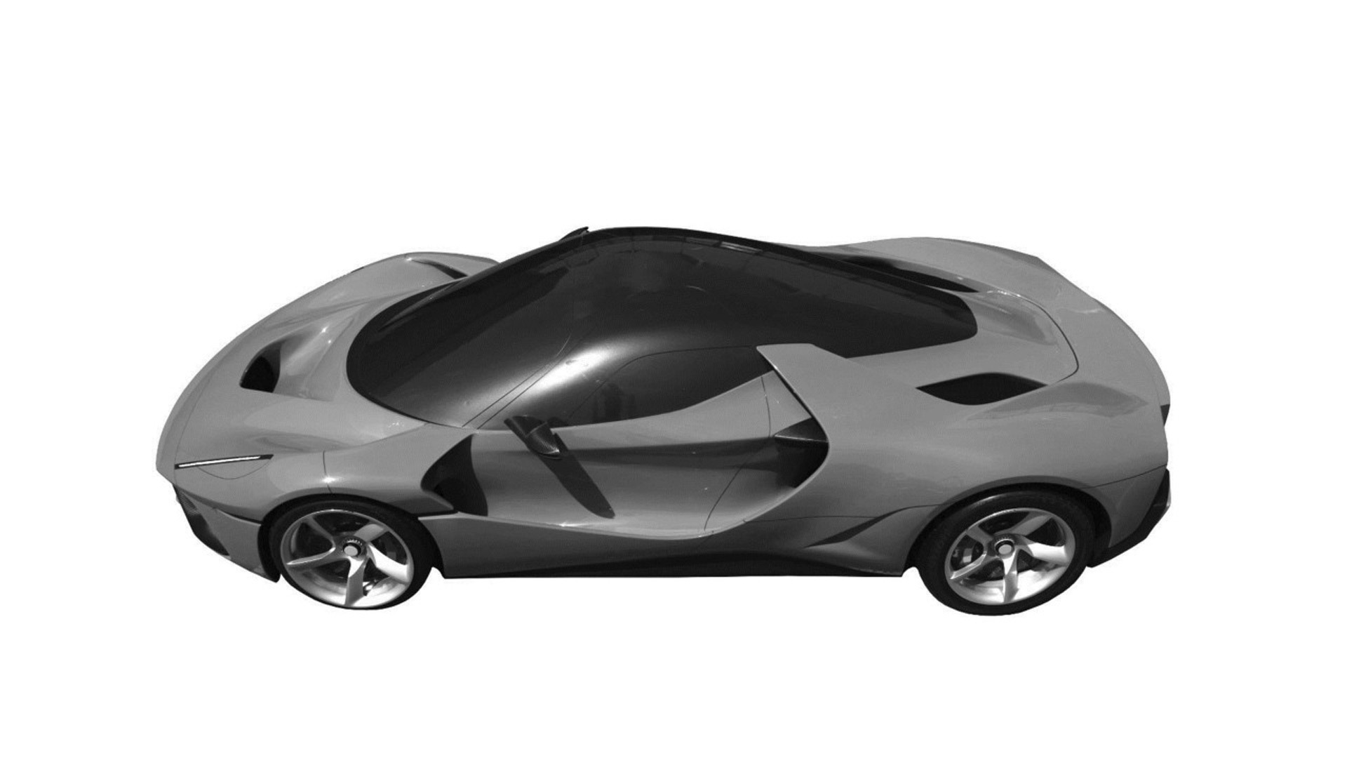 Patent drawings for Ferrari LaFerrari-based hypercar - Image via Motor1