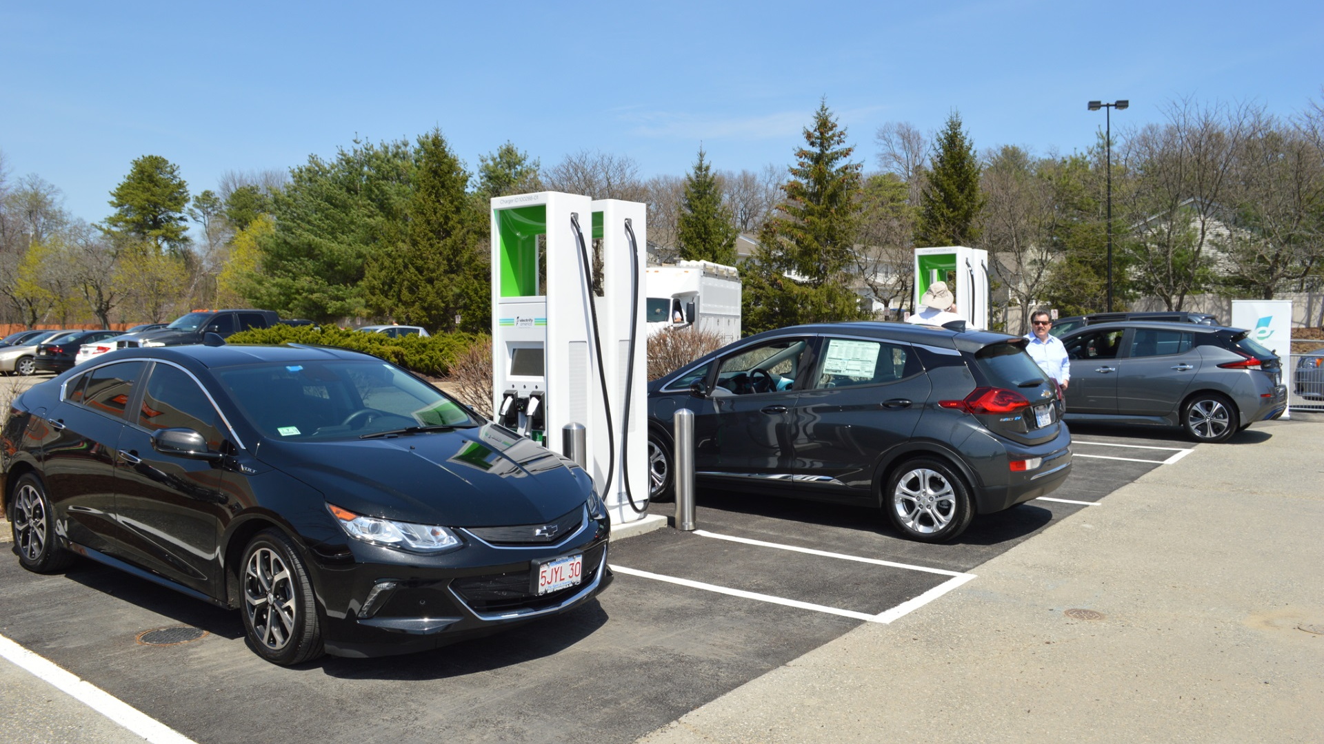 Electrify America 350 kw chargers at Home Depot in Chicopee, Mass.