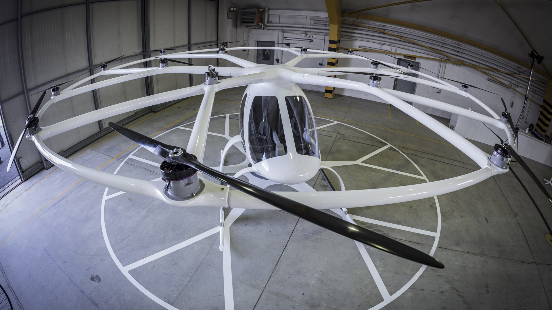 Volocopter prototype demonstration at Daimler's headquarters