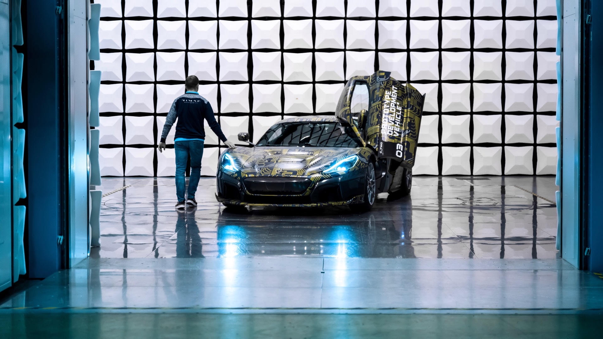 Rimac C_Two electromagnetic-emissions testing