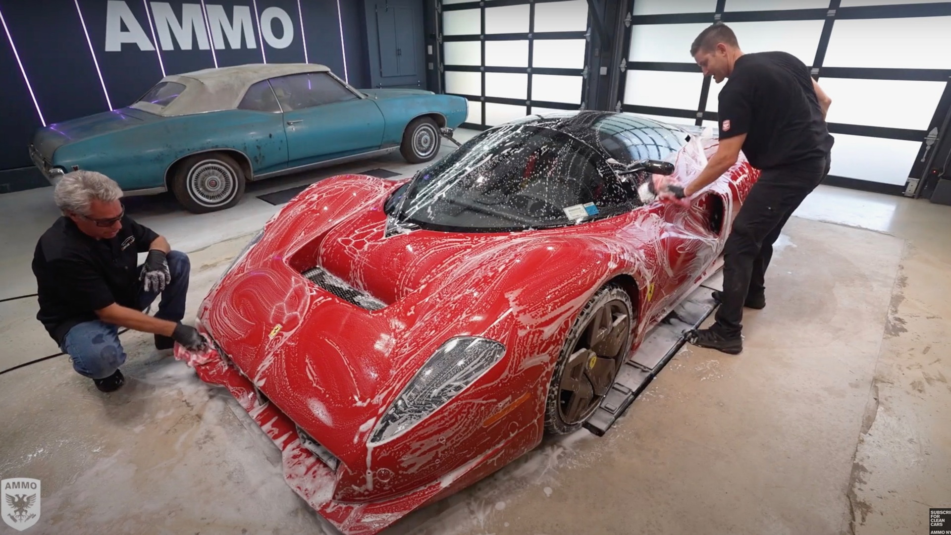 Glickenhaus Ferrari P4/5 gets washed and detailed (from Ammo NYC video)