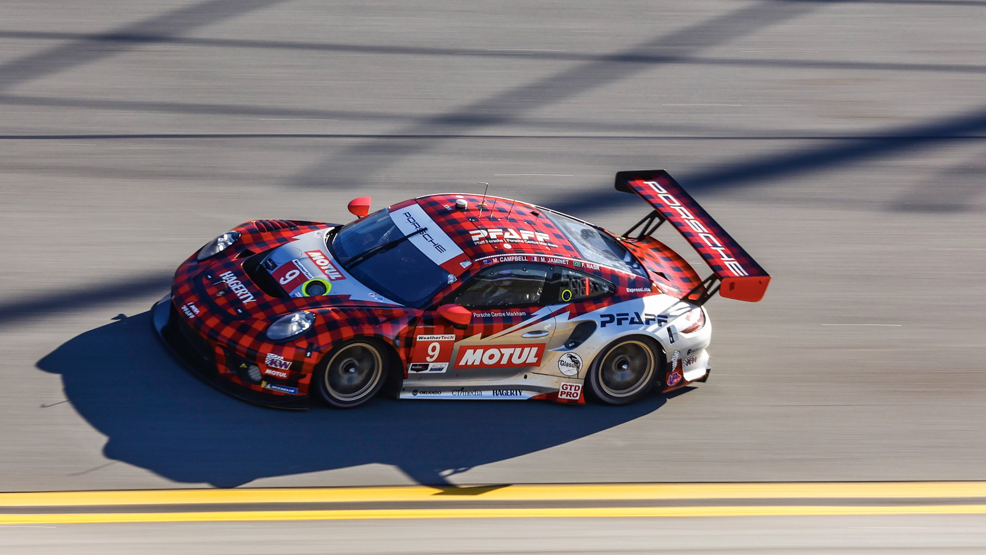 No. 9 Pfaff Motorsports Porsche 911 GT3 R GTD Pro at the 2022 24 Hours of Daytona