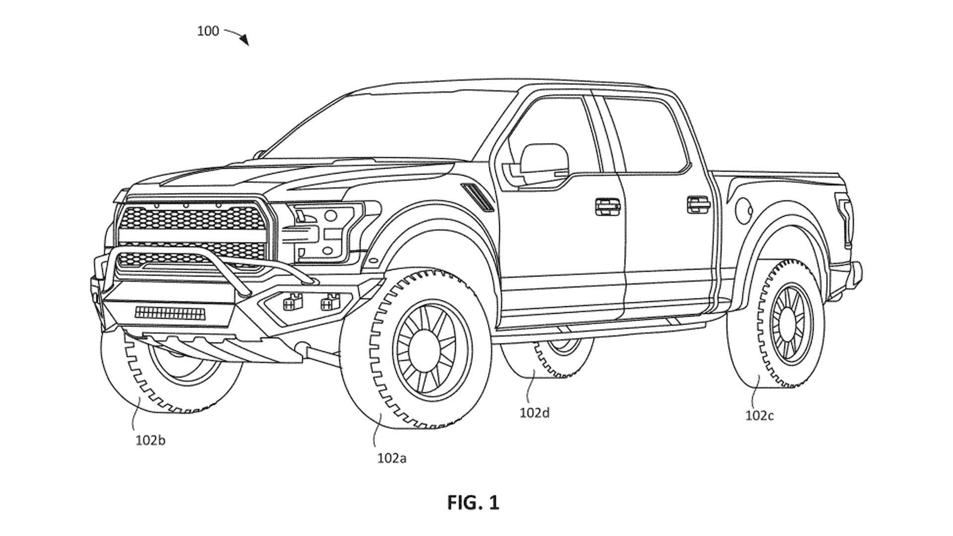 Ford four-wheel steering patent image
