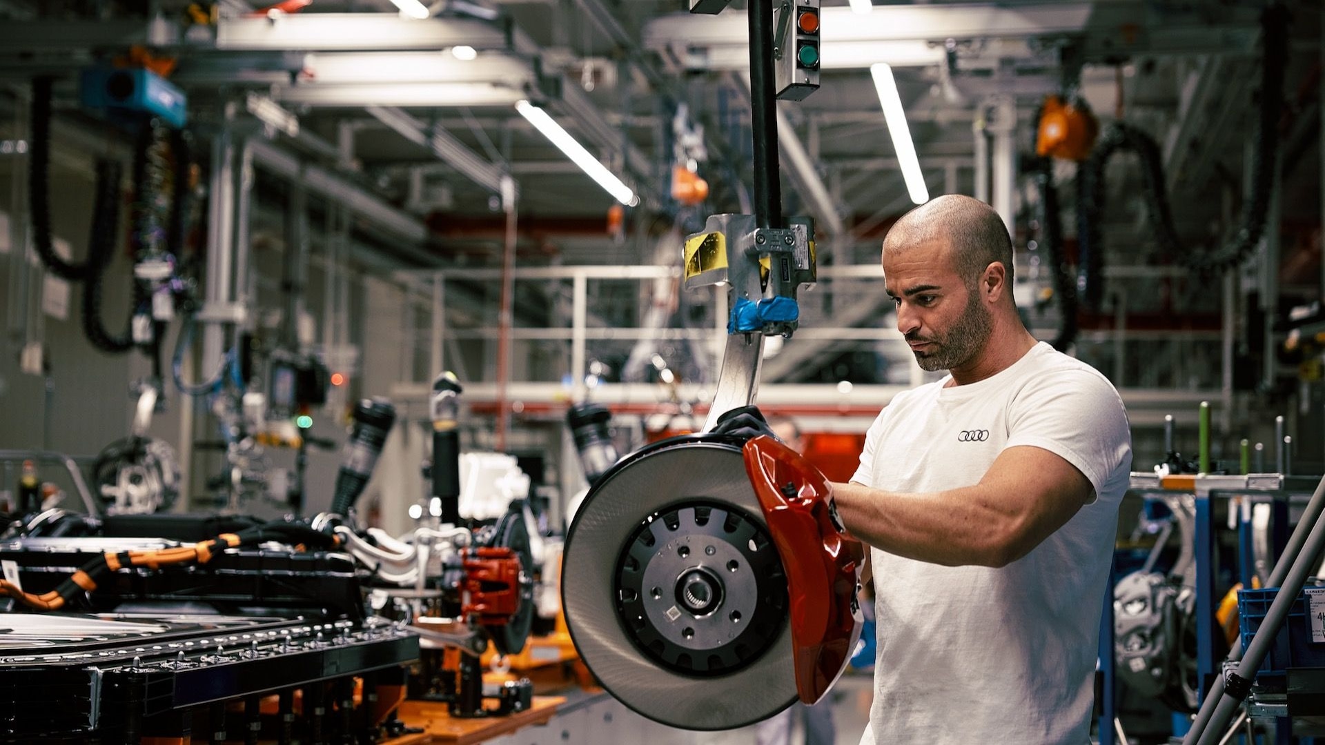 Audi Q8 E-Tron production at Brussels, Belgium, factory