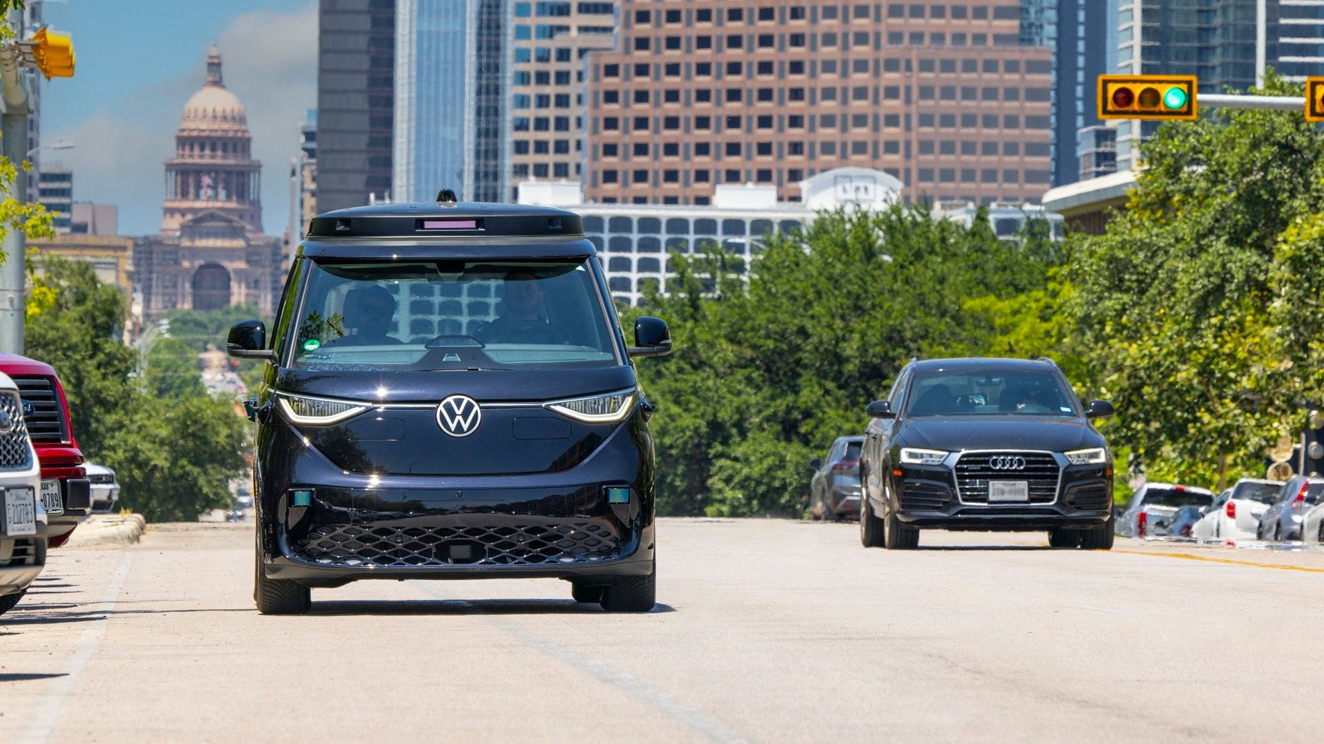 VW ID.Buzz autonomous test vehicle in Austin