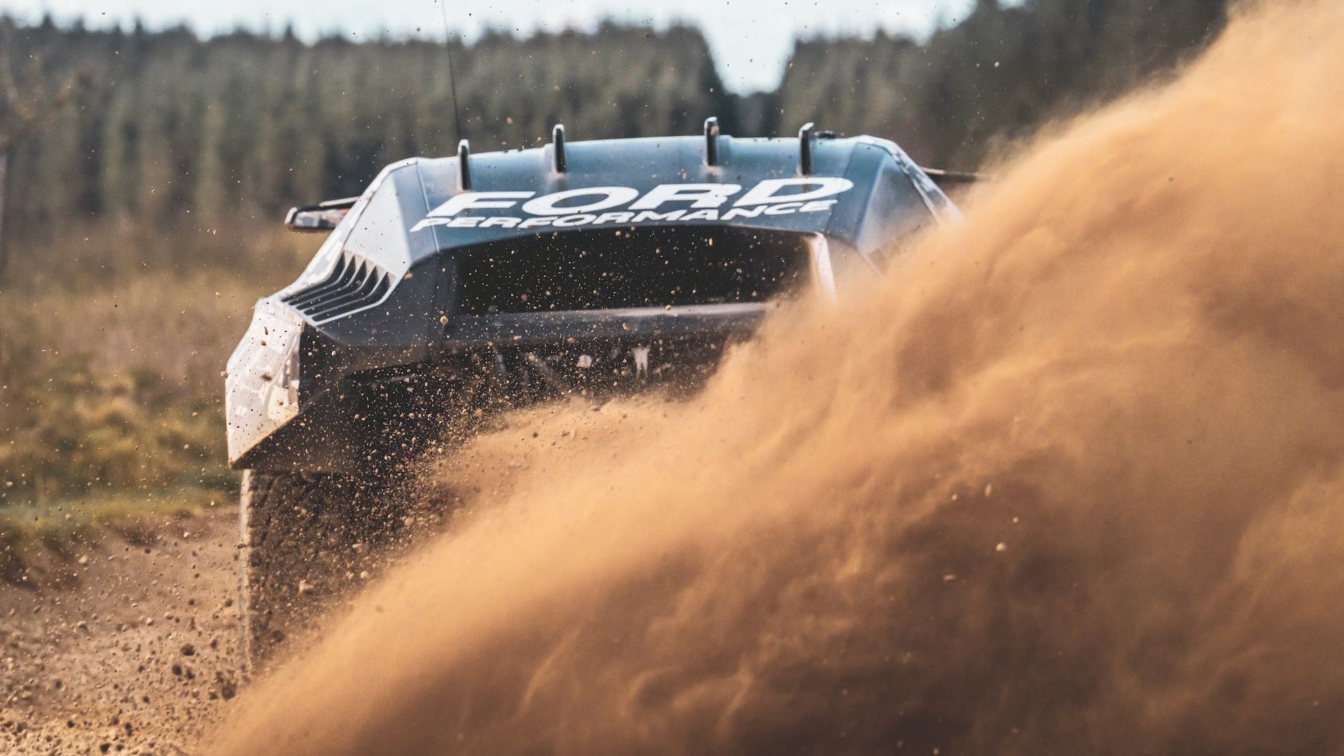 Teaser for Ford Raptor race truck competing in 2025 Dakar Rally