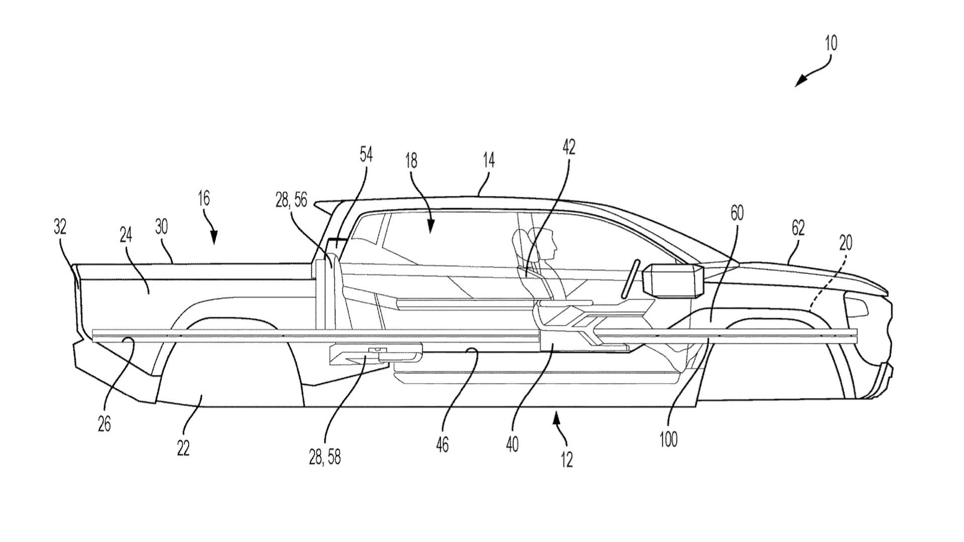 Ram center console pass-through patent image