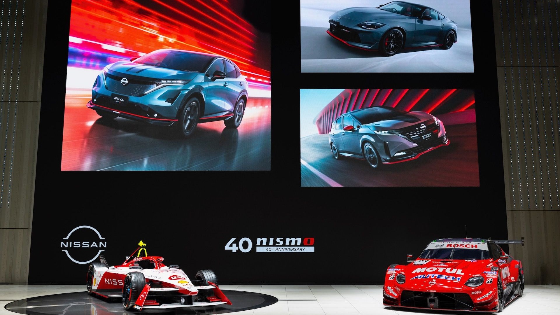 Nismo 40th anniversary exhibit at Nissan headquarters in Yokohama, Japan