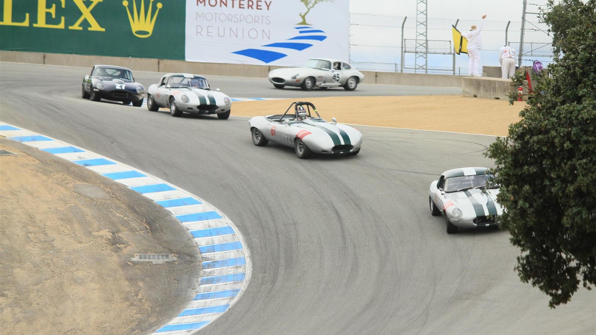 Jaguar E-Types at the Corkscrew, 2011 Rolex Monterey Motorsports Reunion