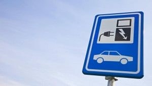 Sign indicating public electric-vehicle charging station