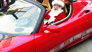 Santa In A Tesla Roadster