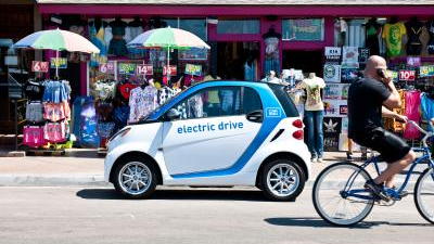 car2go Smart ForTwo Electric Drive at Windansea Beach La Jolla CA