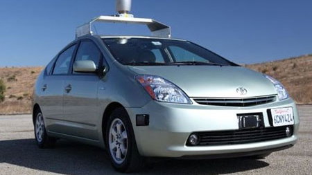 Google autonomous Toyota Prius test vehicle