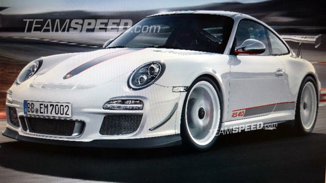 Leaked image of Porsche 911 GT3 RS 4.0 via Teamspeed.com