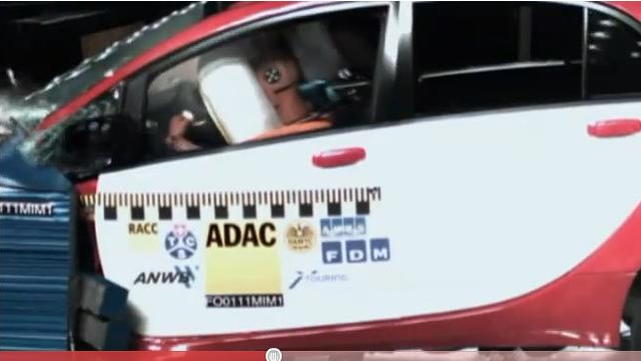 Mitsubishi i-MiEV electric minicar crash-tested by ADAC, December 2010, screen capture