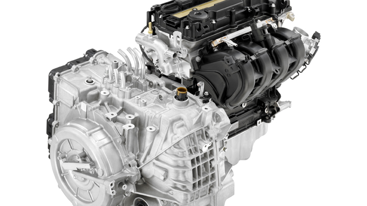 1.4-liter range extending engine and Voltec drive unit on 2011 Chevrolet Volt