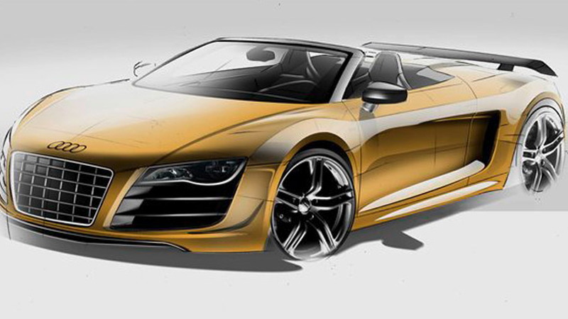 Audi R8 GT Spyder official sketches  