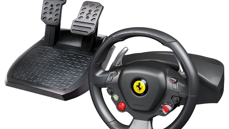 Thrustmaster's Ferrari 458 Italia replica steering wheel. 