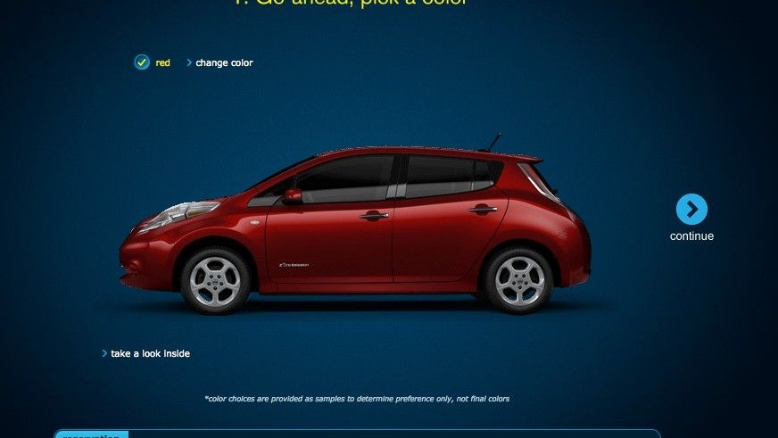 2011 Nissan Leaf ordering process