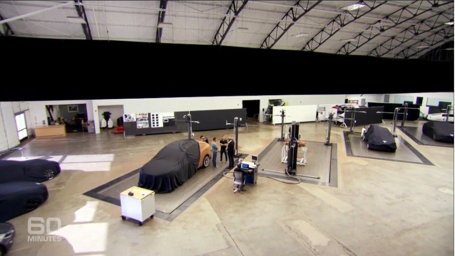 Tesla design studio (screencap from Australian '60 Minutes')