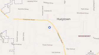 Map for Woodhaven Apartments - Hueytown, AL
