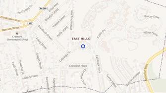 Map for East Hills Park Apartments - Pittsburgh, PA