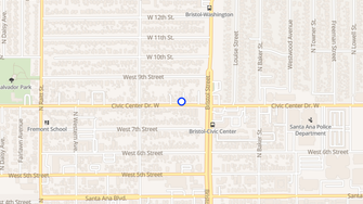 Map for Civic Center Apartments - Santa Ana, CA
