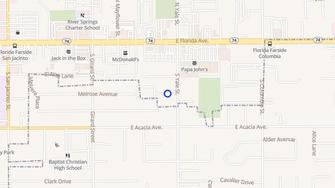 Map for Whispering Pines Apartments Community - Hemet, CA