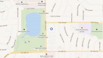 Map for Cottonwood Apartments - Greeley, CO